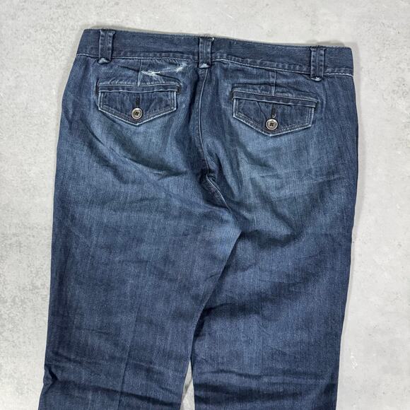 Ann Taylor LOFT Modern Flare Jeans Dark Wash - Size: 10 - Picture 8 of 9